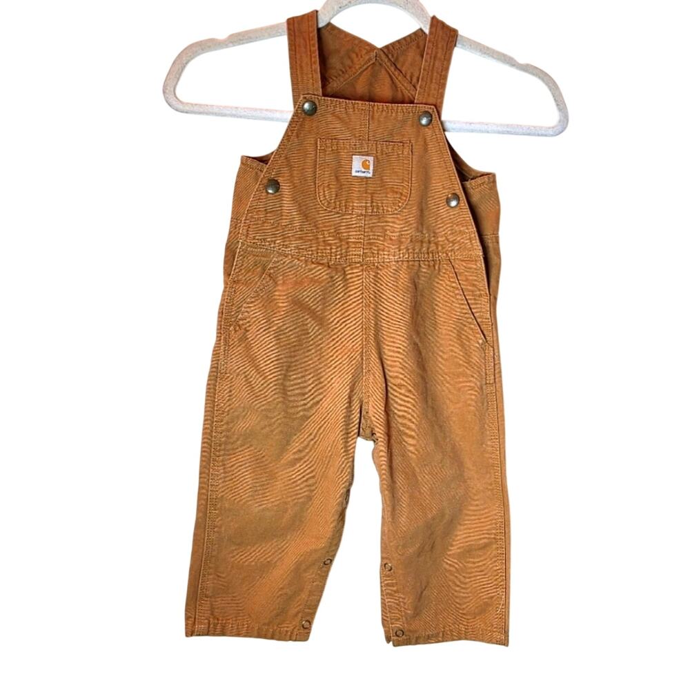 Carhartt Tan Overalls Coveralls Classic Workwear Style Size 24M Cute Chore Bibs